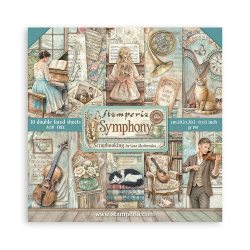Stamperia Symphony 8” x 8” Paper Pad